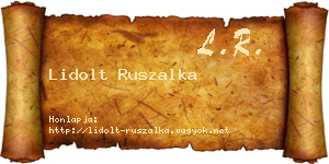 Lidolt Ruszalka névjegykártya